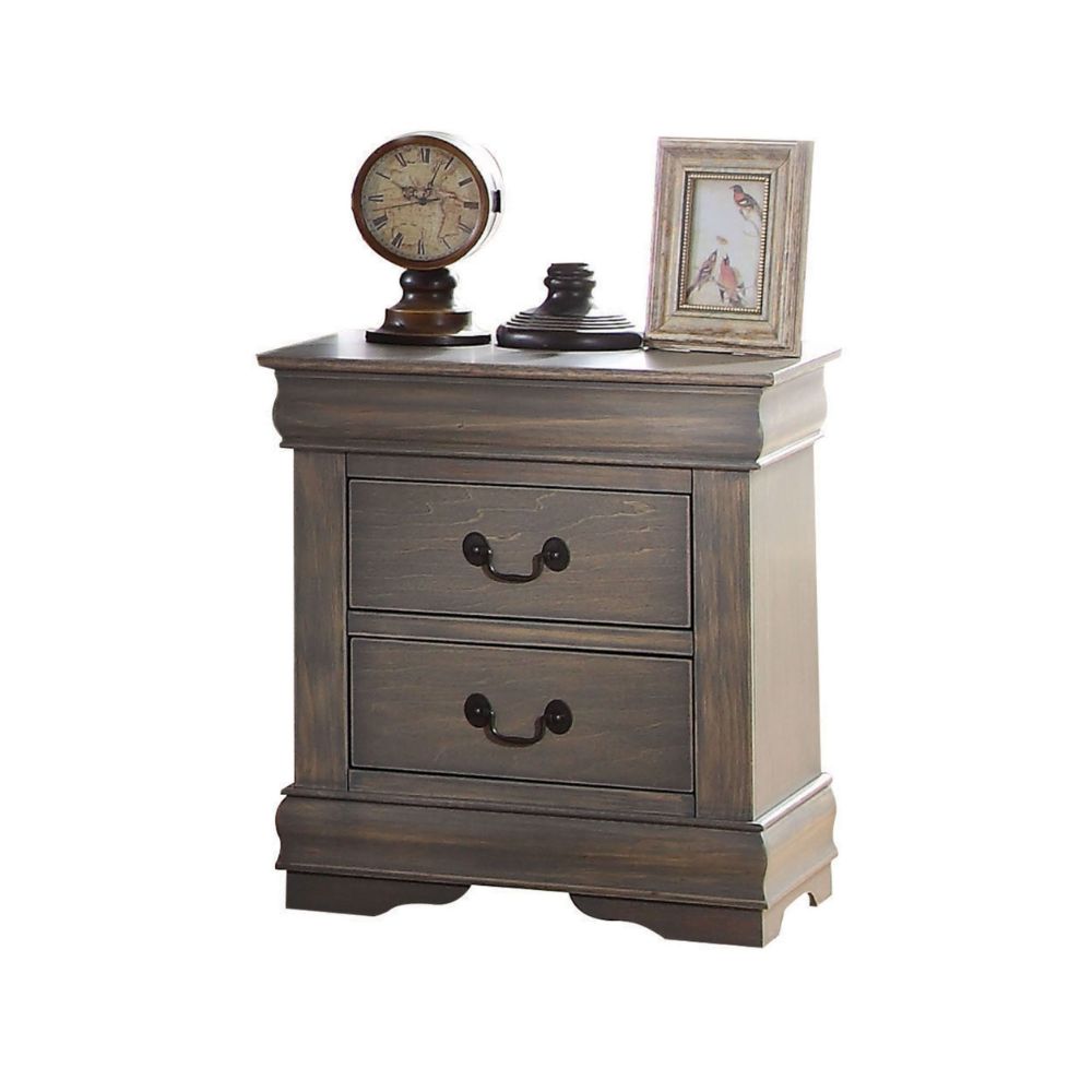 ACME Nightstands & Side Tables - ACME Louis Philippe Nightstand, Antique Gray