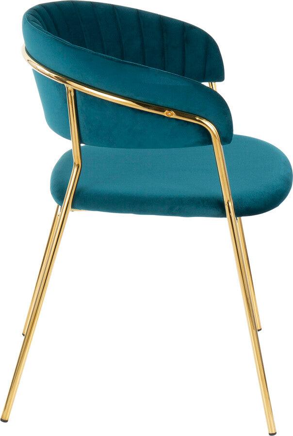 Lumisource Living Room Sets - Tania Chair 30" Gold Metal & Teal Velvet (Set of 2)