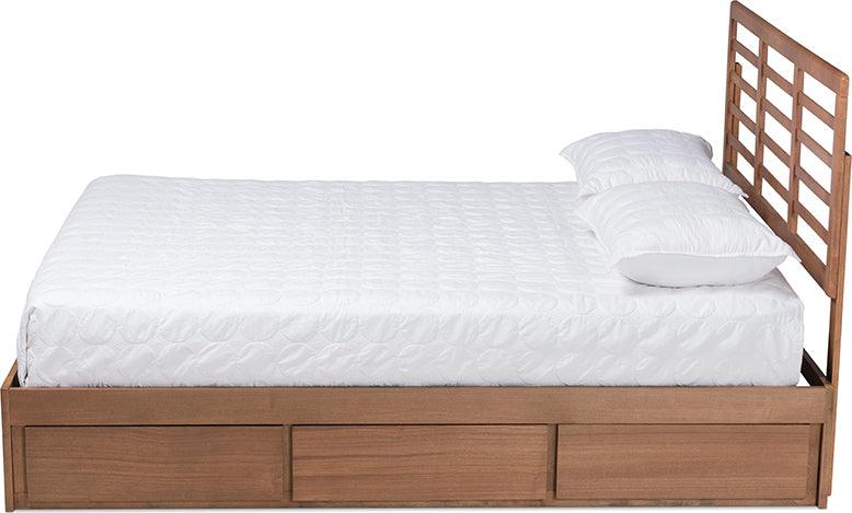 Wholesale Interiors Beds - Piera Queen Storage Bed Ash walnut