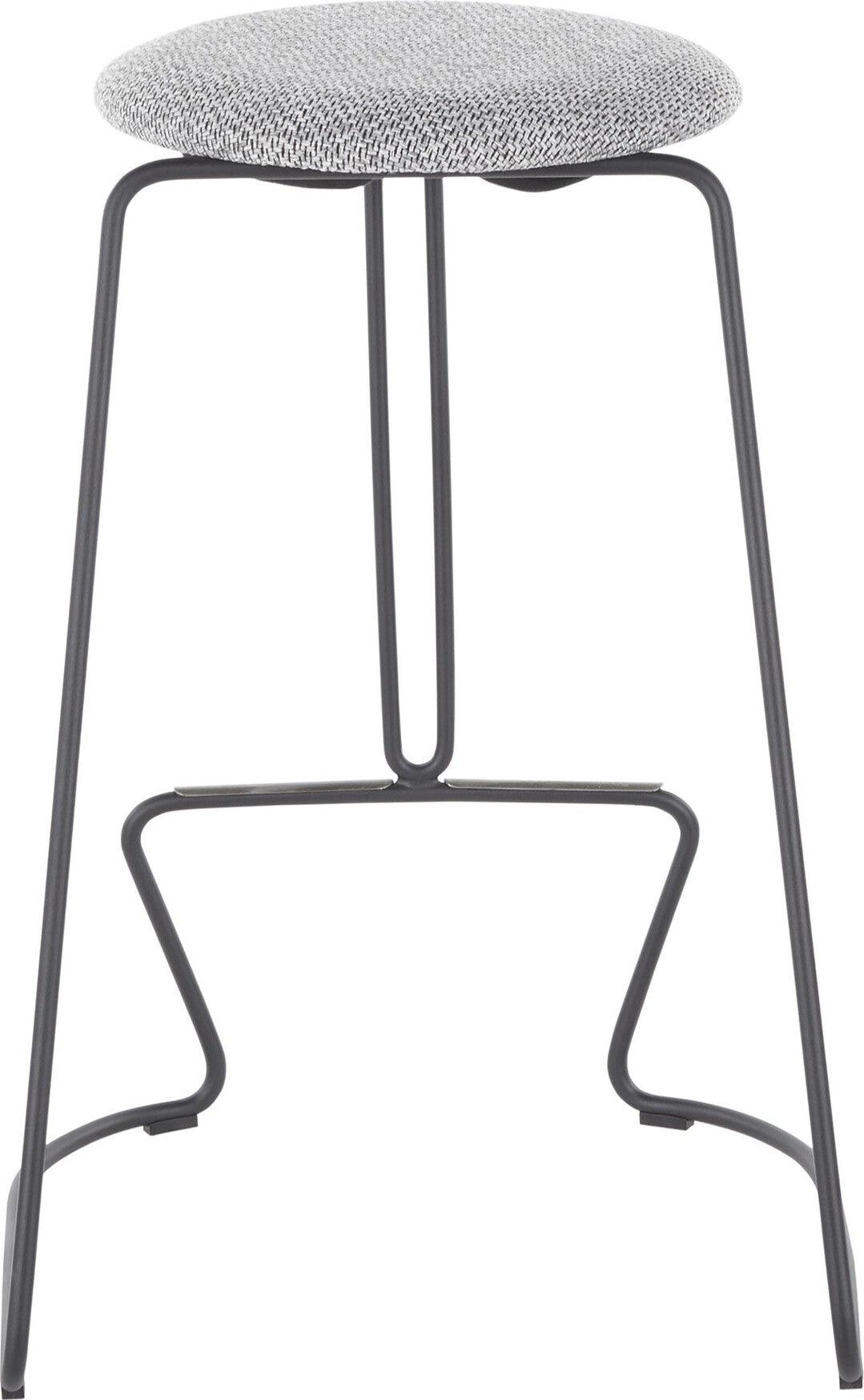 Lumisource Barstools - Finn Counter Stool (Set of 2) Black Steel & Charcoal