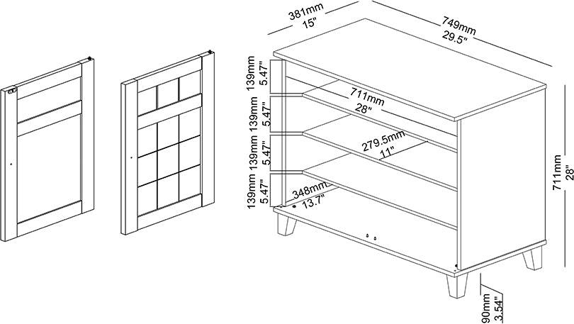 Wholesale Interiors Shoe Storage - Glidden Oak Brown Finished Wood 2-Door Shoe Storage Cabinet