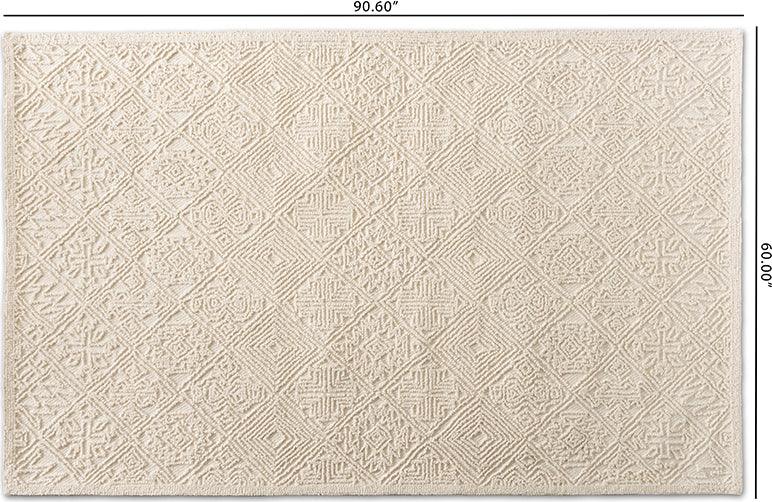 Wholesale Interiors Indoor Rugs - Meltem Modern and Contemporary Ivory Handwoven Wool Area Rug