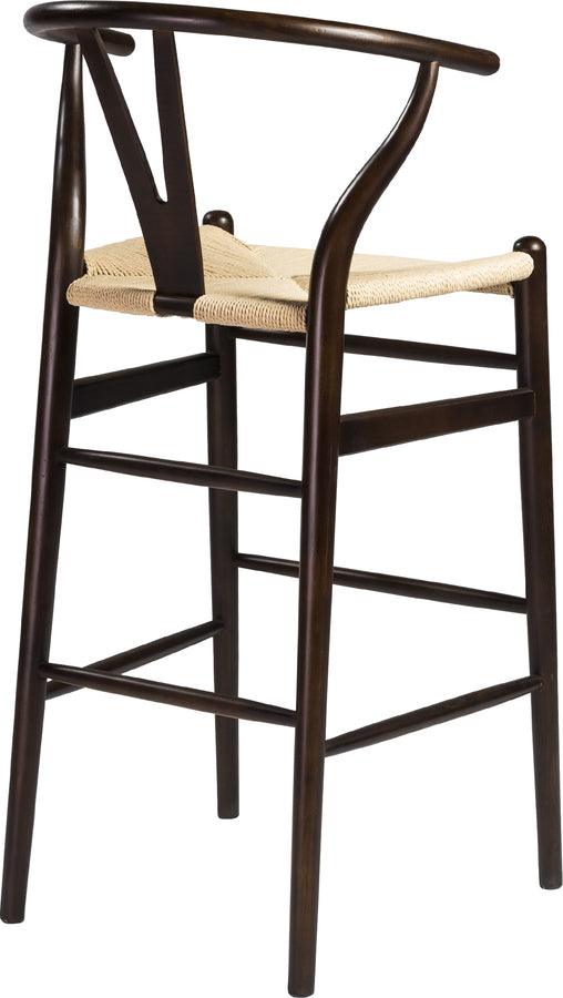 Euro Style Barstools - Evelina-B Bar Stool in Walnut and Natural Rush Seat