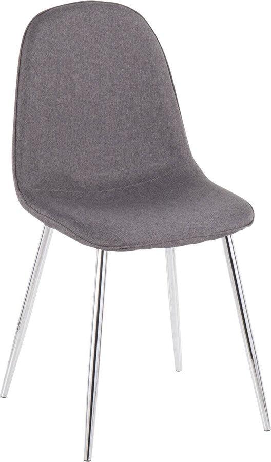 Lumisource Living Room Sets - Pebble Chair 35" Chrome & Charcoal Fabric (Set of 2)