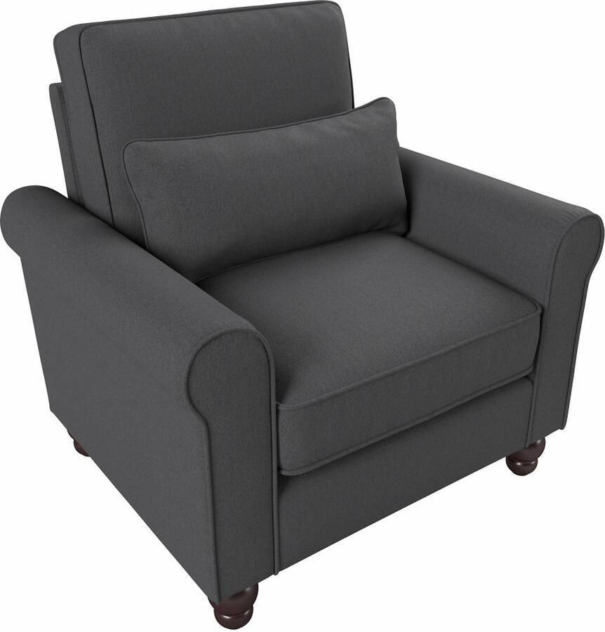 Bush Business Furniture Accent Chairs - Accent Chair with Arms Charcoal Gray Herringbone Fabric L