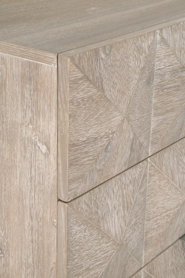 Essentials For Living Dressers - Atlas 6-Drawer Double Dresser Natural Gray Acacia, Brushed Stainless Steel