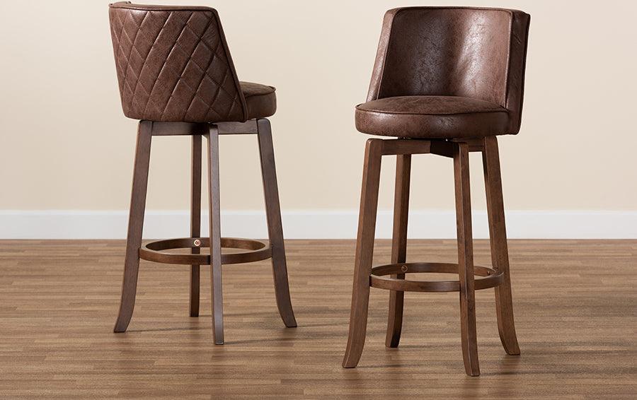 Wholesale Interiors Barstools - Adams Bar Stool Brown & Walnut Brown