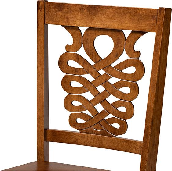 Wholesale Interiors Dining Chairs - Gervais Walnut Brown Finished Wood 2-Piece Dining Chair Set