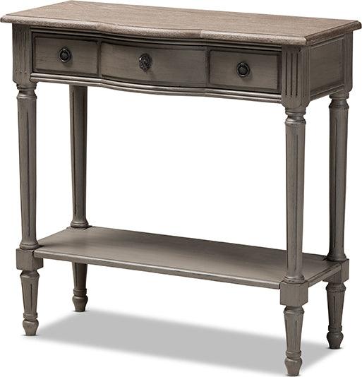 Wholesale Interiors Consoles - Noelle French Provincial Gray Finished 1-Drawer Wood Console Table