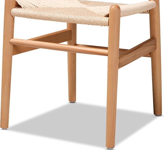Wholesale Interiors Dining Chairs - Raheem Brown Hemp and Wood 2-Piece Dining Chair Set