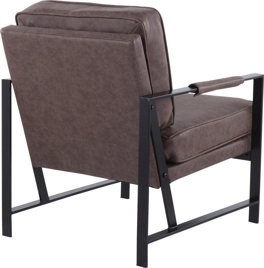 Lumisource Accent Chairs - Franklin Arm Chair 33" Black Steel & Espresso PU