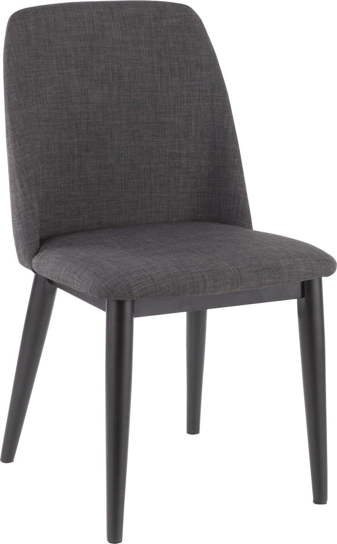 Lumisource Dining Chairs - Tintori Contemporary Dining Chair in Charcoal Fabric (Set of 2)