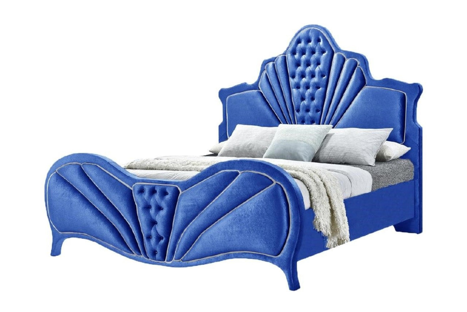 ACME Furniture Beds - ACME Dante Eastern King Bed, Blue Velvet