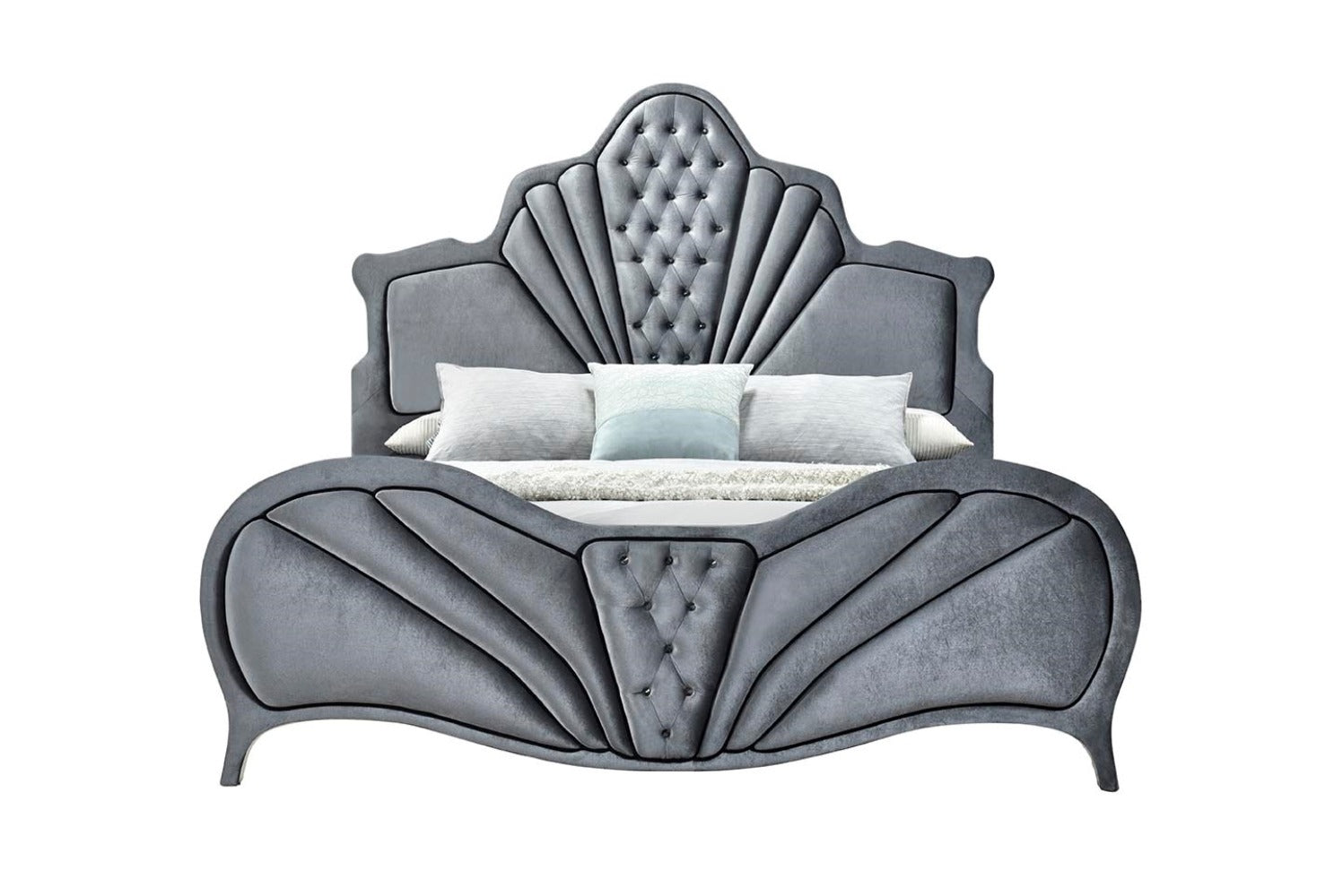ACME Furniture Beds - ACME Dante Eastern King Bed, Gray Velvet