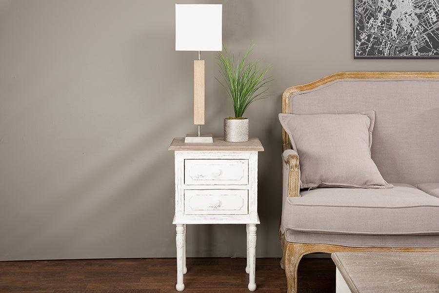 Wholesale Interiors Nightstands & Side Tables - Anjou Nightstand White/Light Brown
