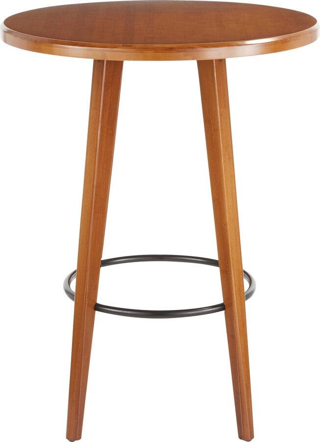 Lumisource Bar Tables - Ahoy Mid-Century Modern Counter Table in Walnut Wood-Pressed Grain Bamboo