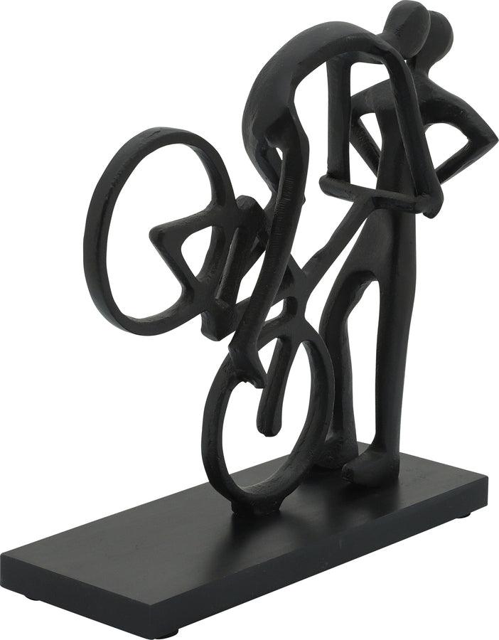 Sagebrook Home Decorative Objects - Metal 10"H Cyclist Kissing, Black