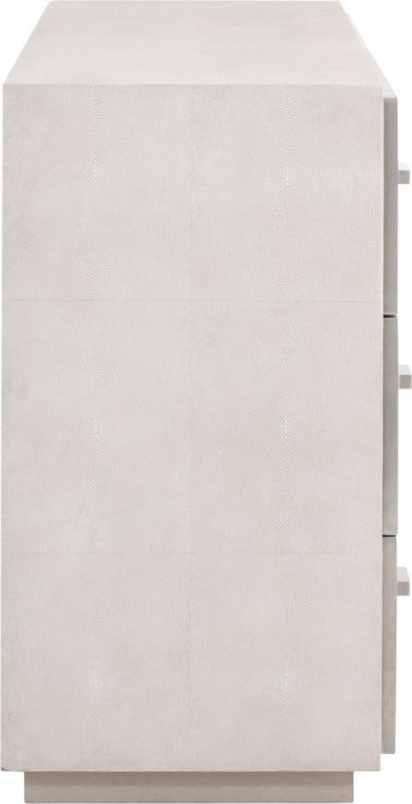 Essentials For Living Dressers - Wynn Shagreen 6-Drawer Double Dresser White Shagreen