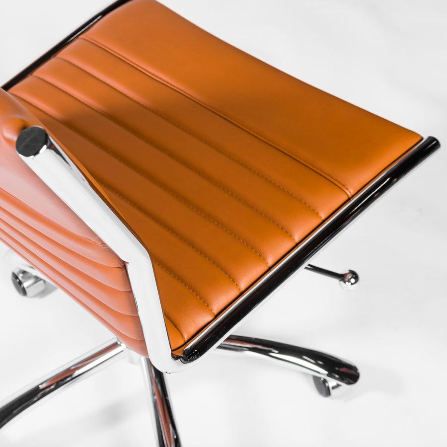 Euro Style Task Chairs - Dirk Low Back Office Chair w/o Armrests in Cognac