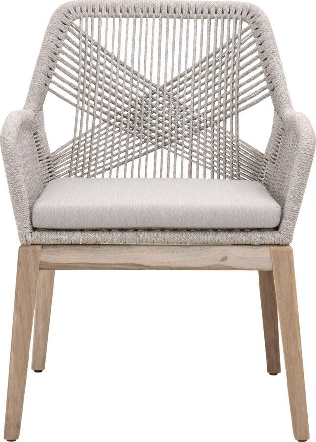 Essentials For Living Outdoor Chairs - Loom Outdoor Arm Chair Set of 2 Gray Teak & Taupe