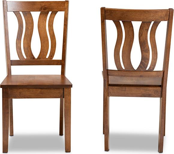Wholesale Interiors Dining Chairs - Fenton Walnut Brown Finished Wood 2-Piece Dining Chair Set