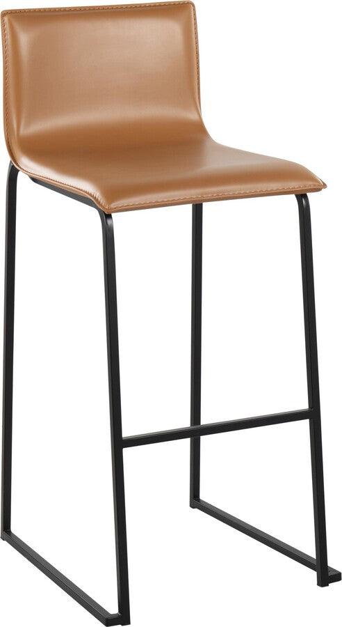 Lumisource Barstools - Mara Barstool In Black Steel & Camel Faux Leather (Set of 2)