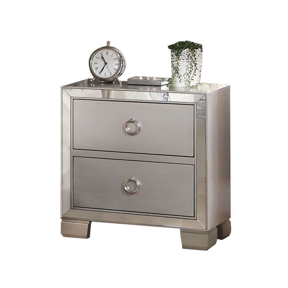 ACME Nightstands & Side Tables - ACME Voeville II Nightstand, Platinum