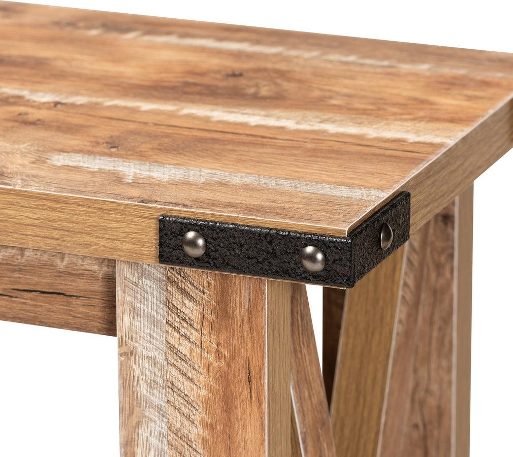 Wholesale Interiors Consoles - Angelo Modern and Contemporary Rustic Oak Brown Finished Wood Console Table