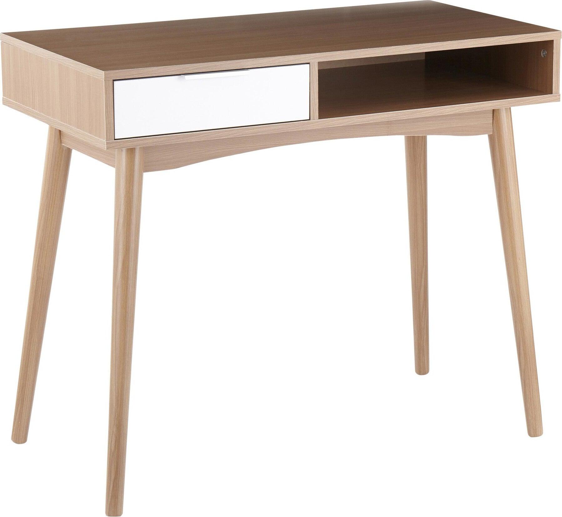 Lumisource Desks - Pebble Desk Natural & White