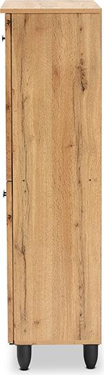 Wholesale Interiors Shoe Storage - Fernanda Oak Brown Finished Wood 4-Door Shoe Storage Cabinet