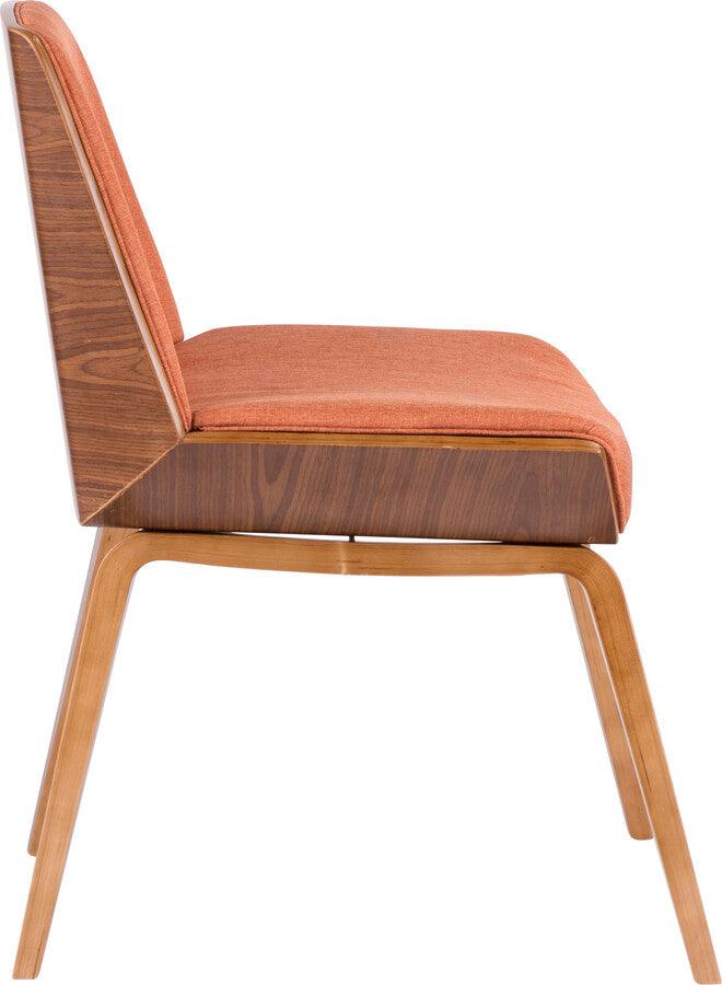 Lumisource Accent Chairs - Corazza Mid-century Modern Dining/Accent Chair in Walnut and Orange