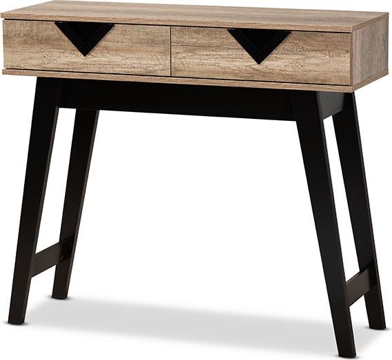 Wholesale Interiors Consoles - Wales Modern and Contemporary Light Brown Finished Wood 2-Drawer Console Table