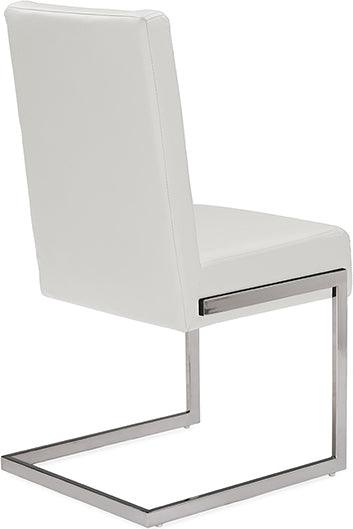 Wholesale Interiors Dining Chairs - Toulan White Faux Leather Upholstered Stainless Steel Dining Chair (Set Of 2)