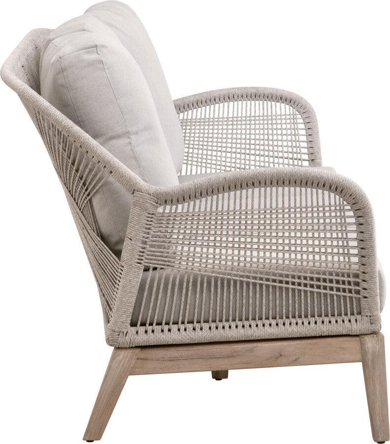 Essentials For Living Outdoor Sofas - Loom Outdoor 79in Sofa - Taupe and White-Gray Teak
