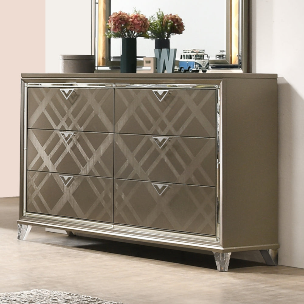 ACME Furniture Dressers - ACME Skylar Dresser, Dark Champagne