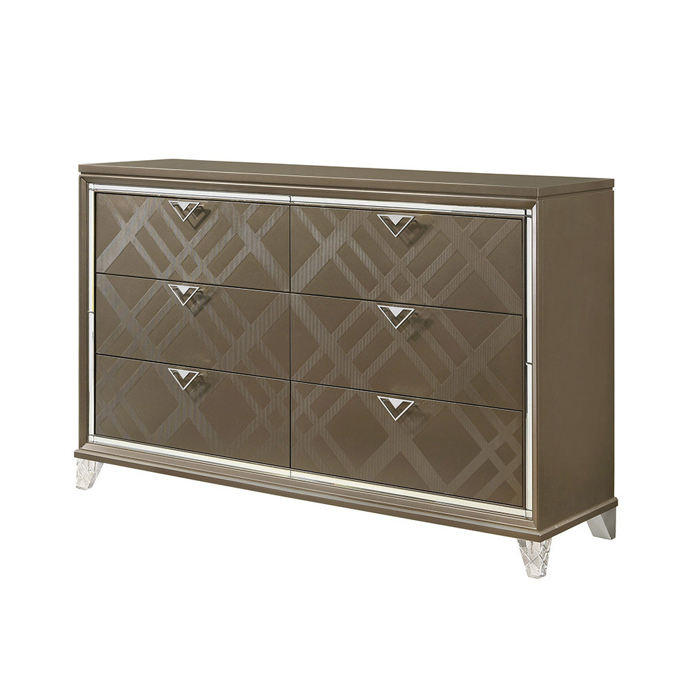 ACME Furniture Dressers - ACME Skylar Dresser, Dark Champagne
