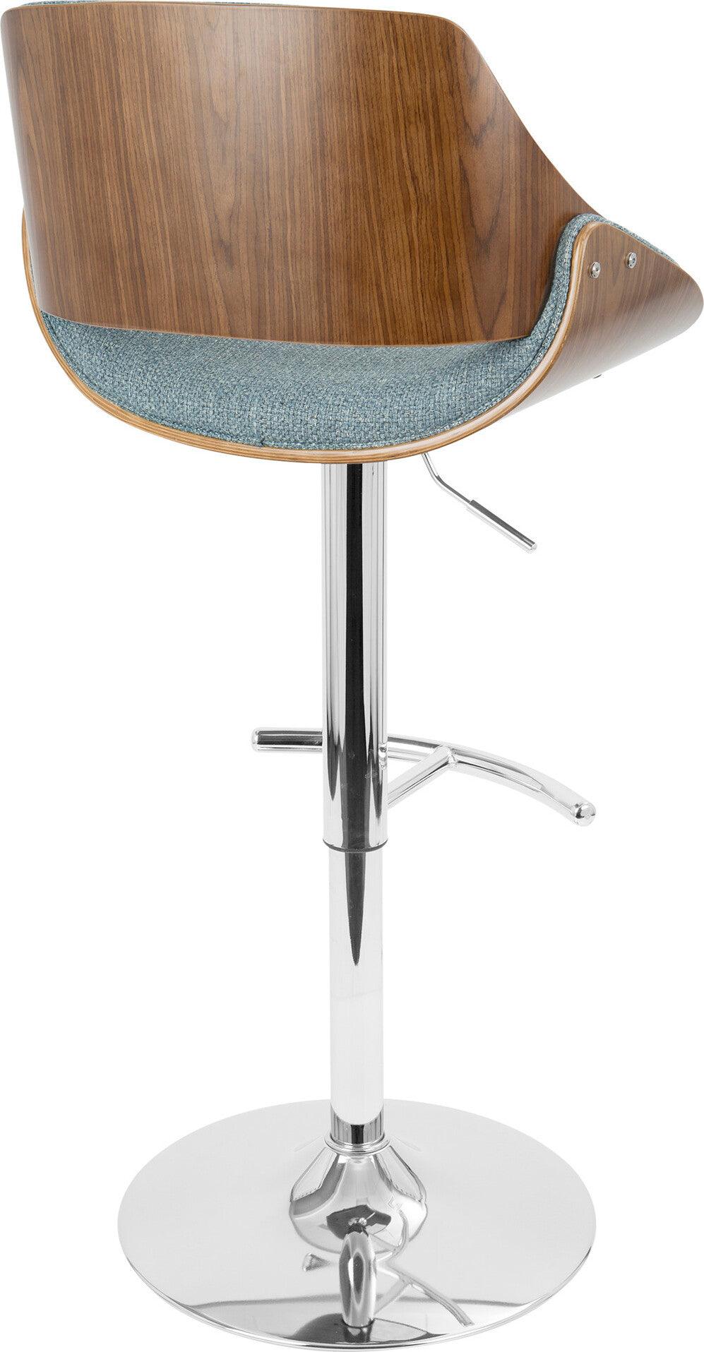 Lumisource Barstools - Fabrizzi Barstool Walnut & Blue