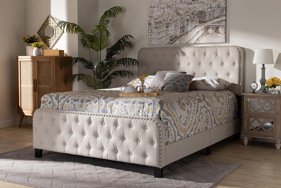 Wholesale Interiors Beds - Annalisa Queen Bed Beige & Black