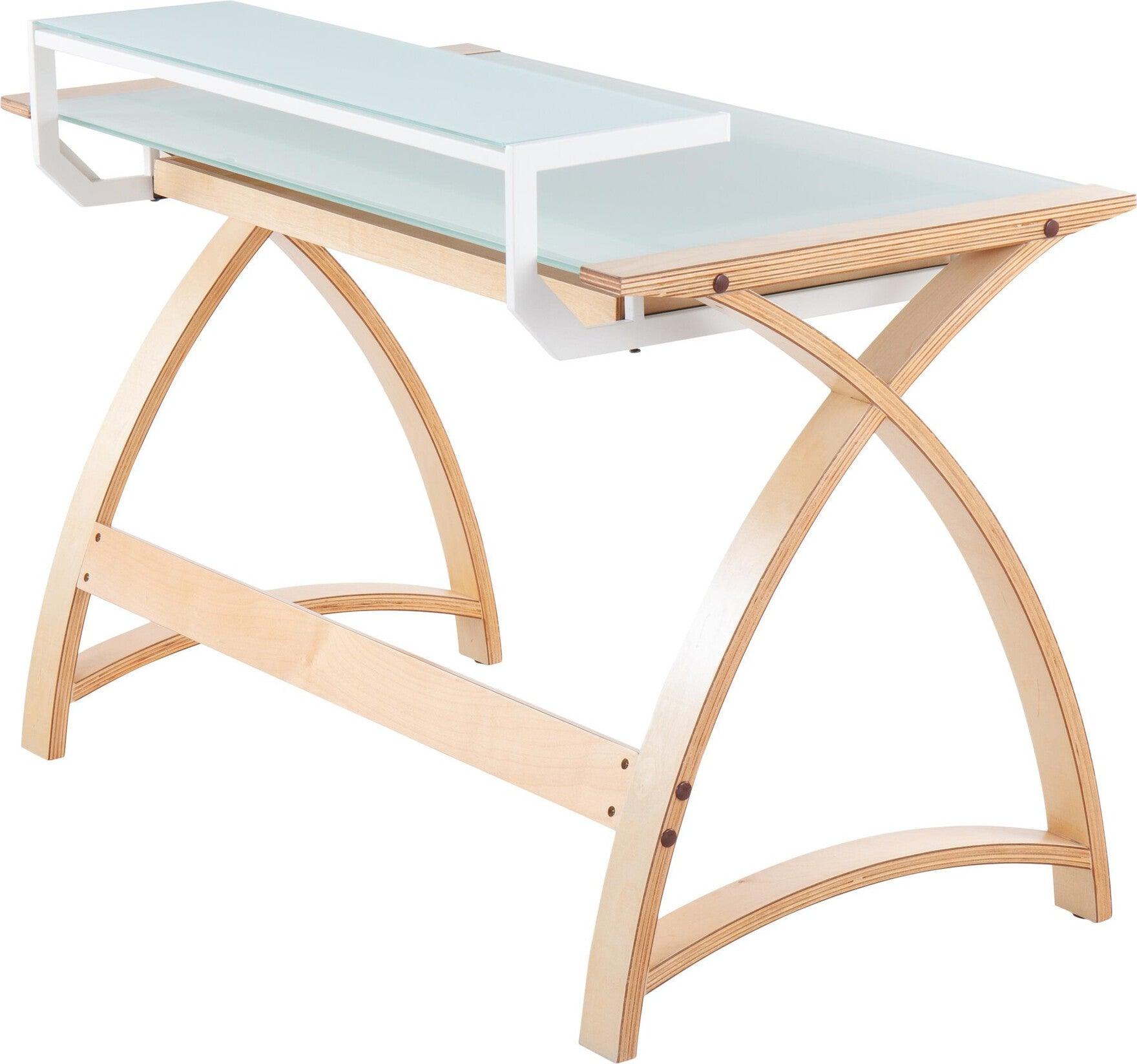 Lumisource Desks - Bentley Office Desk Natural & White