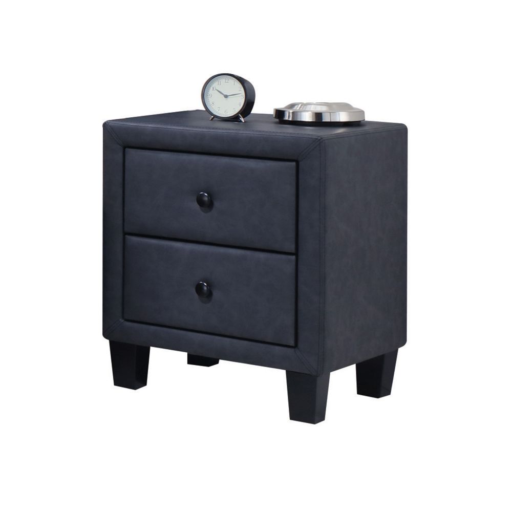 ACME Nightstands & Side Tables - ACME Saveria Nightstand, 2-Tone Gray PU