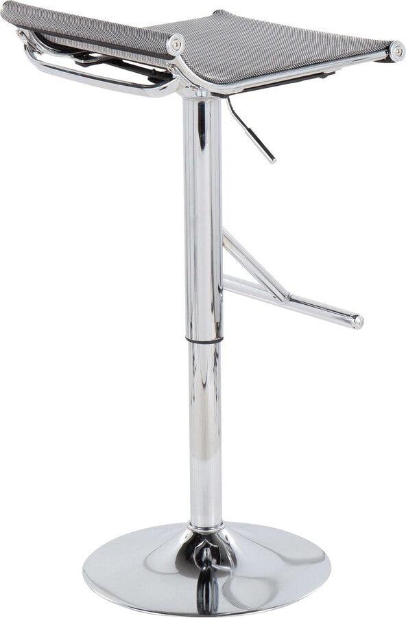 Lumisource Barstools - Mirage Ale Adjustable Bar Stool In Chrome & Silver Mesh