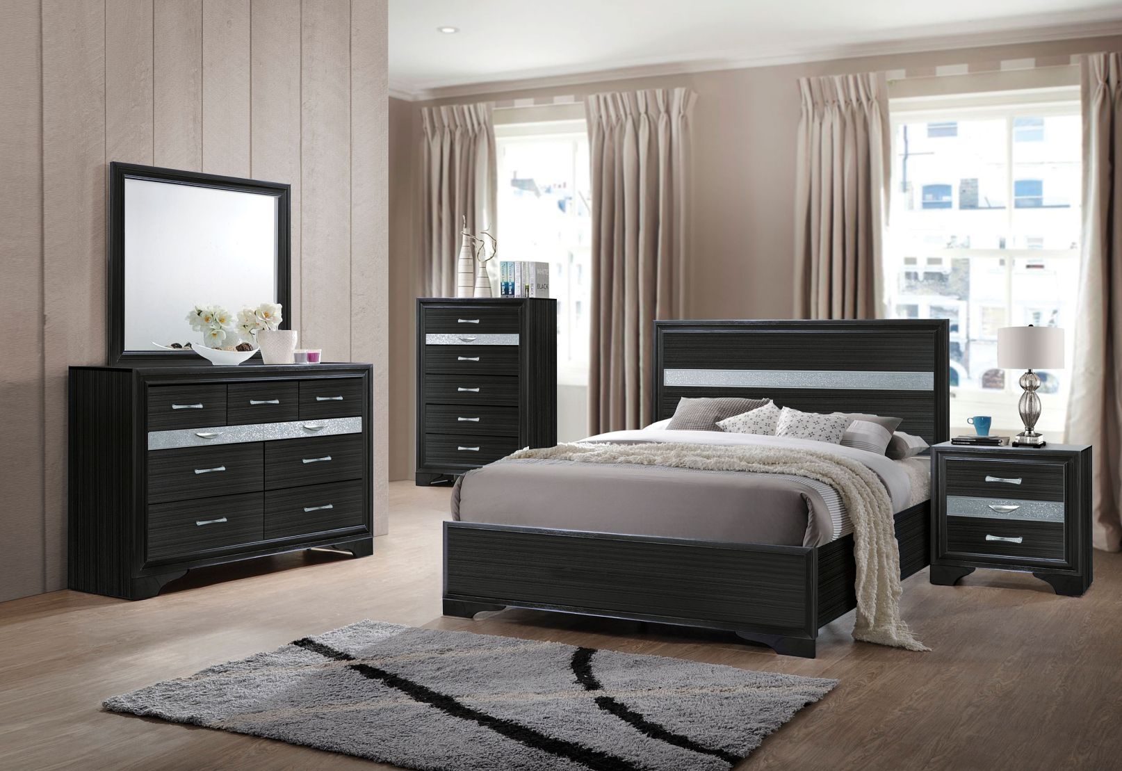 Twin Bed, Black