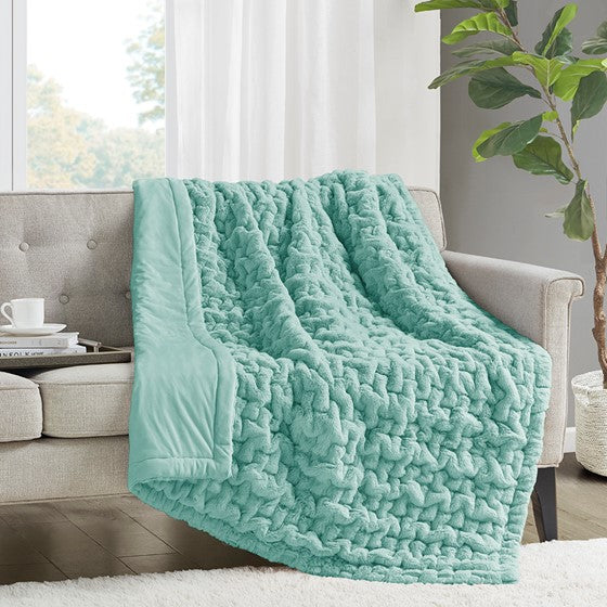 Olliix.com Pillows & Throws - Throw Aqua