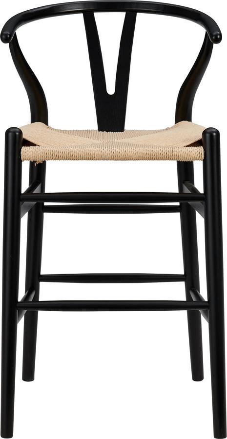Euro Style Barstools - Evelina-C Counter Stool in Black Frame and Natural Seat