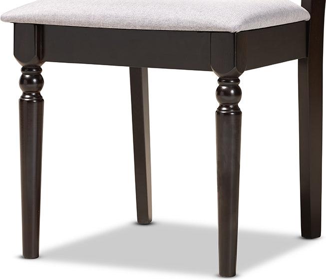 Wholesale Interiors Dining Sets - Tonia Grey Fabric Upholstered and Dark Brown Finished Wood 5-Piece Dining Set