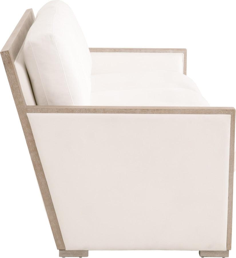 Essentials For Living Sofas & Couches - Manhattan 85" Wood Trim Sofa LiveSmart Peyton-Pearl, Natural Gray Oak