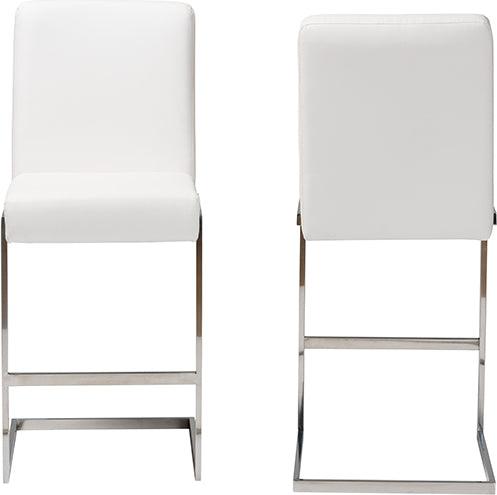 Wholesale Interiors Barstools - Toulan Counter Stool White (Set of 2)