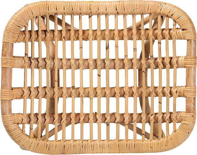 Wholesale Interiors Ottomans & Stools - Bernardo Modern Bohemian Natural Brown Rattan Ottoman