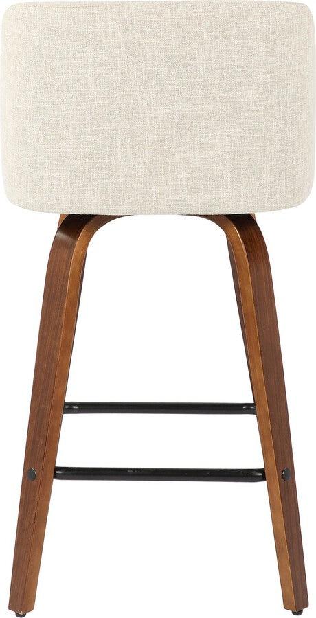 Lumisource Barstools - Toriano Counter Stool in Walnut and Cream - Set of 2