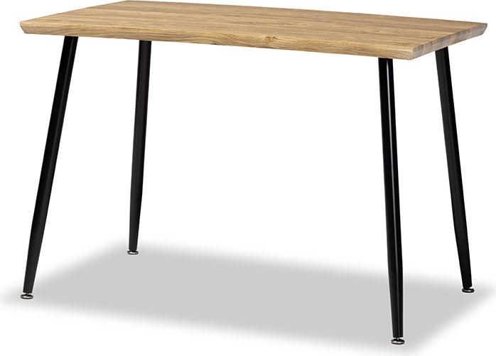 Wholesale Interiors Dining Sets - Gianetta Oak Brown Finished Wood and Black Metal 5-Piece Dining Set
